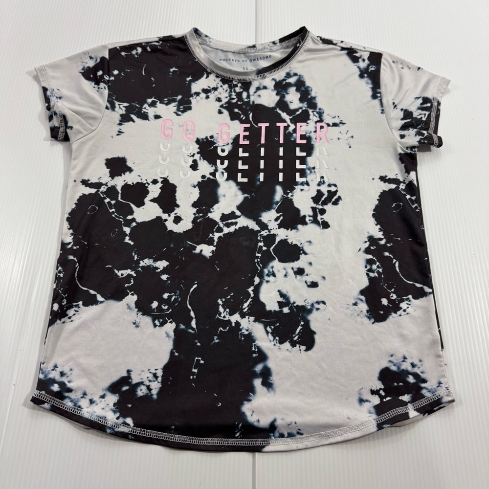 543. Go Getter Kids Tie-Dye T-Shirt - Black & White (14)